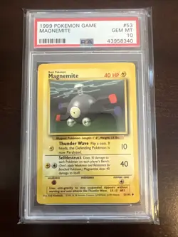 1999 Pokemon Base Set Unlimited #53 Magnemite Gem Mt PSA 10 - Image 1