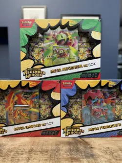 Pokemon Ascended Heroes Mega Feraligatr, Meganium, Emboar Ex box’s New/Sealed 🦖 - Image 4