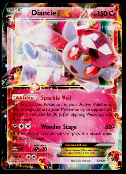 Diancie EX - Holo 72/124 Ultra Rare Pokemon XY - Fates Collide NM - Image 1