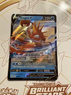 Pokemon TCG Kingler V Sword & Shield: Brilliant Stars 028/172 Holo Ultra Rare - Image 1