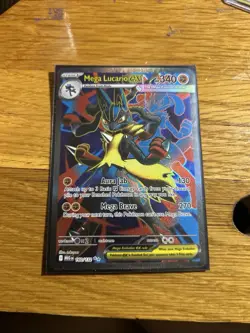 Pokemon TCG Holo Ultra Rare Full Art Mega Lucario EX 160/132 - Image 1