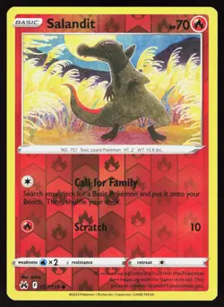 Salandit 027/159 Common Crown Zenith Pokemon Reverse Holo LP - Image 1