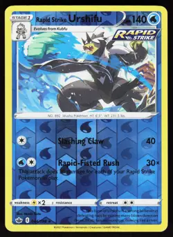 Rapid Strike Urshifu 044/198 Holo Rare Chilling Reign Pokemon Reverse Holo LP - Image 1