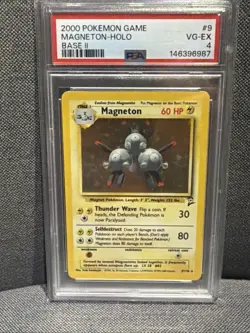 2000 Pokemon Game Magneton 9/130 - Holo - Base 2 Set. PSA 4 VG EX - Image 1