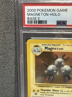 2000 Pokemon Game Magneton 9/130 - Holo - Base 2 Set. PSA 4 VG EX - Image 2