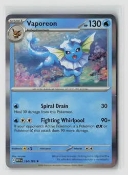 Vaporeon #134/165 Sv Scarlet & Violet 151 Holo Rare Pokemon TCG NM - Image 1