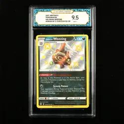 TQG 9.5 Mint+ 2021 Pokemon ENG Galarian Weezing #SWSH-SF D SV077/SV122 SR - Image 1