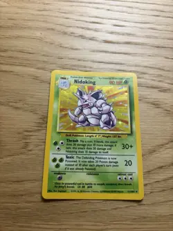 Authentic Nidoking Holo Rare from the 1999 Pokemon Base Set, card #11/102. - Image 2