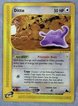 Pokemon 2003 Ditto Skyridge 51/144 Regular Non-Holo Common Card Vintage WOTC - Image 1