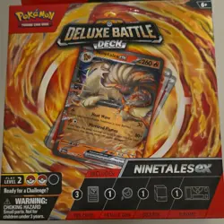 Pokemon Deluxe Battle Deck Ninetales ex 60 Cards Foil Metallic Coin Playmat - Image 1