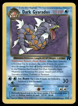 Pokemon Cards Dark Gyarados 25/82 Unlimited Team WOTC Rocket Rare MP - Image 1