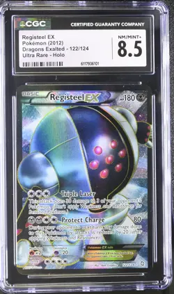 CGC 8.5 Registeel EX 2012 Dragons Exalted 122/124 Ultra Rare Holo Pokemon Card - Image 1