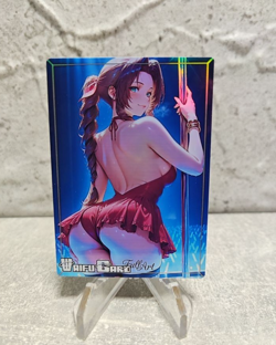 Aerith FFY Trading Card Waifu Goddess Story Anime Girl holo Karte Manga Full Art - Image 1