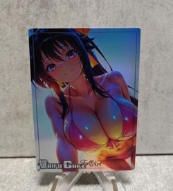 Akeno Himejima Trading Card Waifu Goddess Story Anime Girl holo Karte Manga Full - Image 1