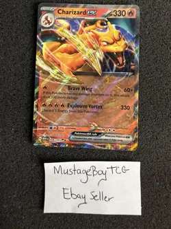 Pokemon TCG Charizard EX 151 Ultra Rare Scarlet & Violet Card 006/165 Holo NM - Image 1