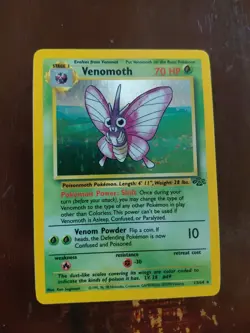 Venomoth 13/64 Jungle Unlimited Holo Rare Pokemon TCG Card English 1999 - Image 1