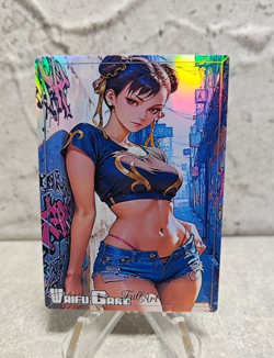 Chun li Trading Card Waifu Goddess Story Anime Girl holo Karte Manga Full Art - Image 1