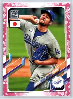Trevor Bauer 2021 Topps Japan Edition Cherry #'d /99 RARE Los Angeles Dodgers - Image 1