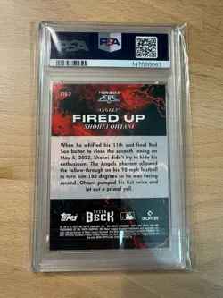 SHOHEI OHTANI - 2022 Topps Fire - Fired Up - FIU-2 Gold Minted - PSA 10 - 50/50 - Image 2