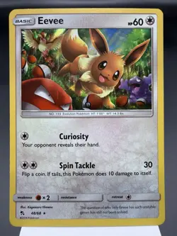 Eevee 48/68 - Holo Rare - Hidden Fates Pokemon Card NM - Image 1