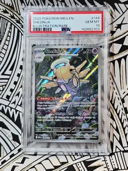 Shedinja #144 PSA 10 Gem IR 2025 Mega Evolution EN Pokemon (103) FREE SHIPPING! - Image 1