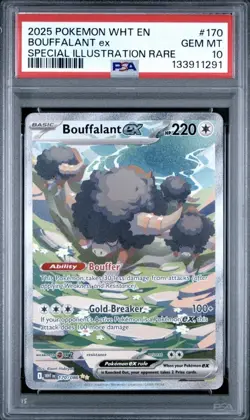 2025 Pokemon White Flare Bouffalant EX Special Illustration Rare #170 PSA 10 GEM - Image 1