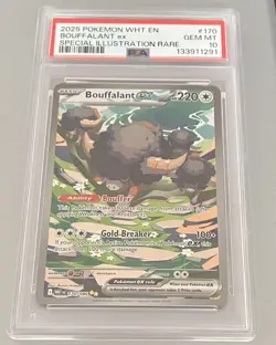 2025 Pokemon White Flare Bouffalant EX Special Illustration Rare #170 PSA 10 GEM - Image 2