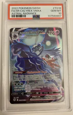 Pokemon Shadow Rider Calyrex VMAX TG18 Astral Radiance Holo Ultra Rare PSA 10 - Image 1