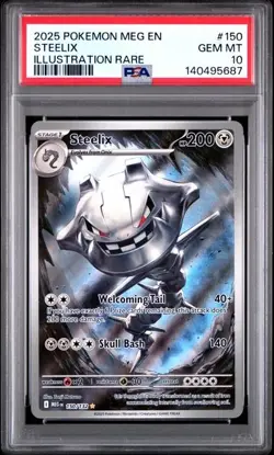 Steelix 150/132 IR Illustration Rare MEG-EN Mega Evolution Pokemon 2025 PSA 10 - Image 1