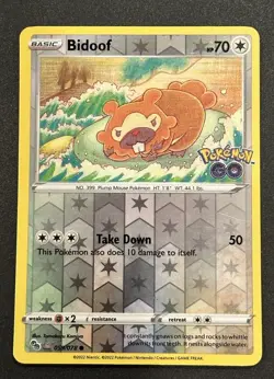 Pokemon Bidoof Peelable Ditto 059/078 PGO Pokemon GO NM - Image 1