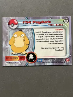 1999 Topps Pokemon #54 Psyduck TV Animation Edition Series 1 Rare Vivid Holo - Image 2