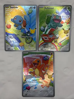Pokemon 30th Series 1 First Partner Set Bulbasaur Charmander Squirtle 037-039 - Image 1