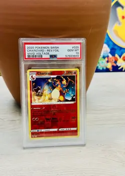 2020 Pokemon SWSH Vivid Voltage Charizard Rev Foil #025 PSA 10 - Image 1