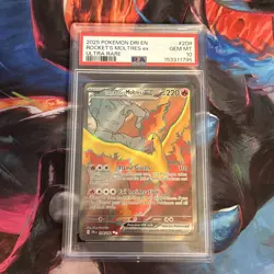 2025 POKEMON DRI EN-DESTINED RIVALS ULTRA RARE TEAM ROCKET'S MOLTRES EX PSA 10 - Image 2