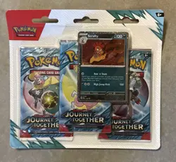 Pokemon Scarlet & Violet Journey Together 3 Pack Blister Scrafty New And Sealed - Image 1