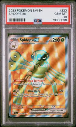 2023 POKEMON SVI EN-SCARLET & VIOLET ULTRA RARE #223 SPIDOPS EX PSA 10 - Image 1