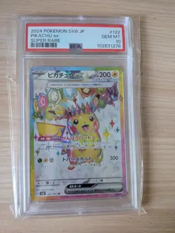 2024 Pokemon SV8 JP Pikachu Ex Super Rare #122 PSA10 - Image 1