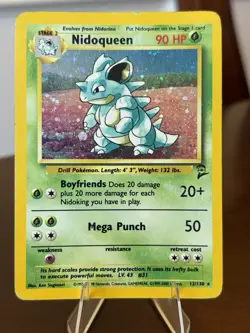 Pokemon TCG Nidoqueen 12/130 Base Set 2 Holo Unlimited Rare - HP - Image 1