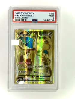 2016 Pokemon XY PSA 9 Dragonite EX 106/108 | Evolutions | Ultra Rare | MINT | EN - Image 1