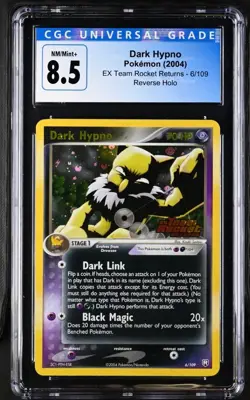 CGC 8.5 Dark Hypno Reverse Holo Stamped 6/109 EX Team Rocket Returns Pokemon - Image 1