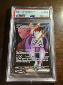 Pokemon SV10: Destined Rivals - Team Rocket's Mewtwo ex #213 Ultra Rare PSA 10 - Image 1