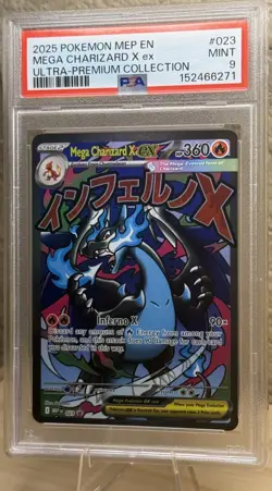2025 POKEMON MEP EN-ME BLACK STAR PROMO #023 MEGA CHARIZARD X EX PSA 9 - Image 2