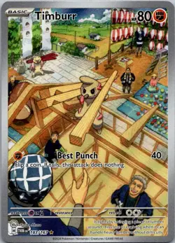 Timburr 183/167 Illustration Rare Twilight Masquerade Pokemon Near Mint - Image 1