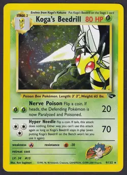 Pokemon Koga’a Beedrill 9/132 Holo Gym Challenge - Image 1