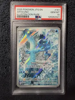 2025 POKEMON JTG EN-JOURNEY TOGETHER ILLUSTRATION RARE #161 ARTICUNO PSA 10 - Image 1