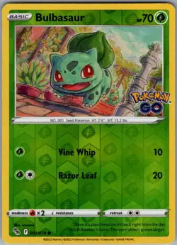 Bulbasaur Common Pokemon GO 001/078 NM - Image 1