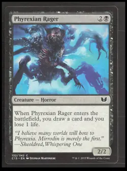 MTG Phyrexian Rager 132 Common Commander 2015 Card CB-1-2-A-15 - Image 1