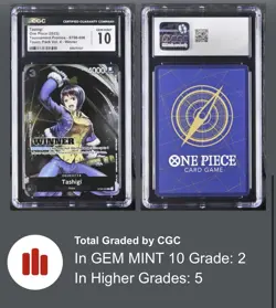 CGC Gem Mint 10 Tashigi ST06-006 Tournament Winner Pack Vol 4 One Piece POP 2 - Image 3