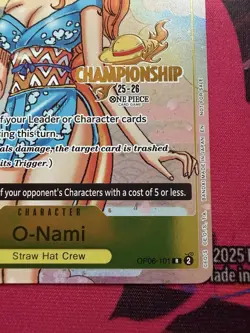 One Piece O-Nami Nami OP06-101 Championship CS 25-26 Stamp Promo - Image 4