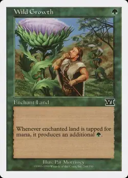Wild Growth LP Sixth Edition Green Enchant Land English MTG Magic 268/351 - Image 1